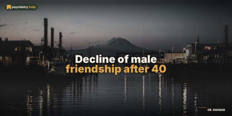 Decline of male friendship after 40