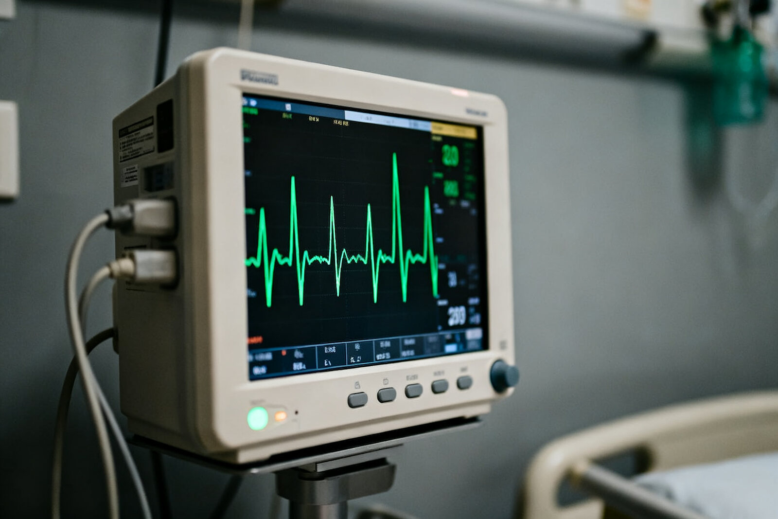EKG readout on a monitor in a clinical setting