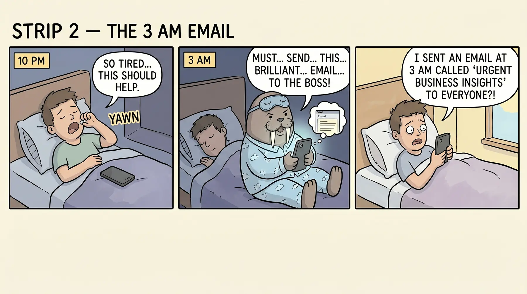 Ambien Walrus comic strip